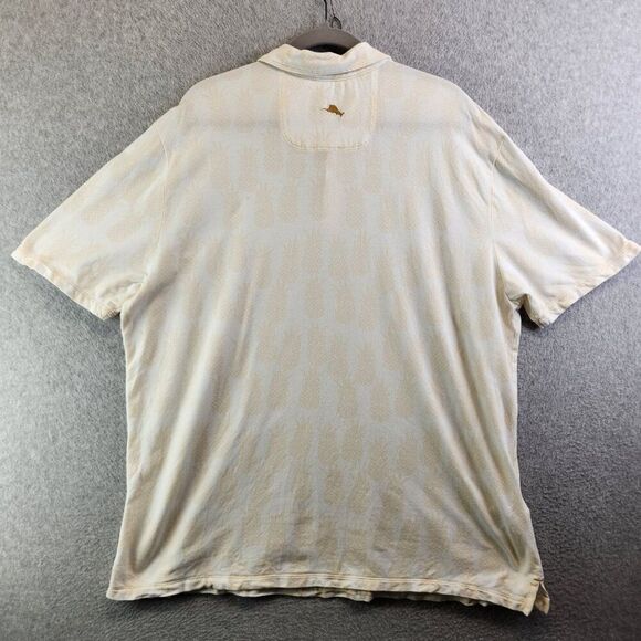 Tommy Bahama Shirt Mens XXL Yellow Pineapples Polo Resortwear Tropical Vacation - Picture 14 of 15